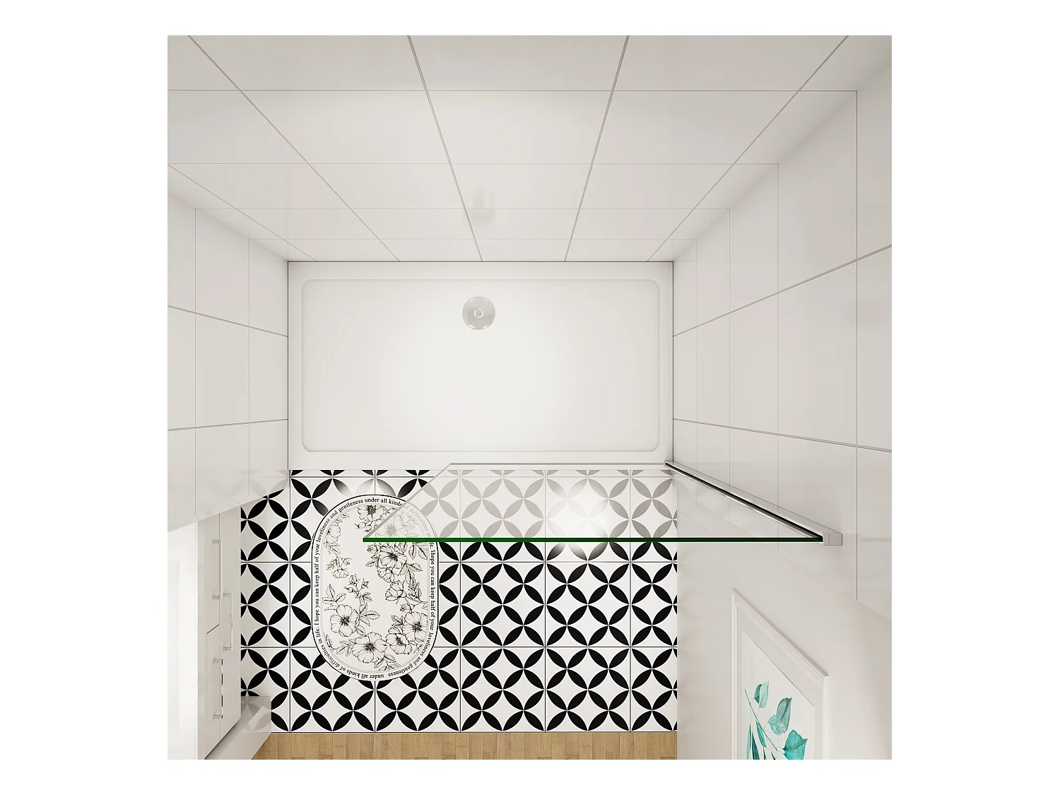 Inloopdouche-douchewand-walk in 85x200 cm, 8mm NANO EasyClean veiligheidsglas,glanzend chroom profiel