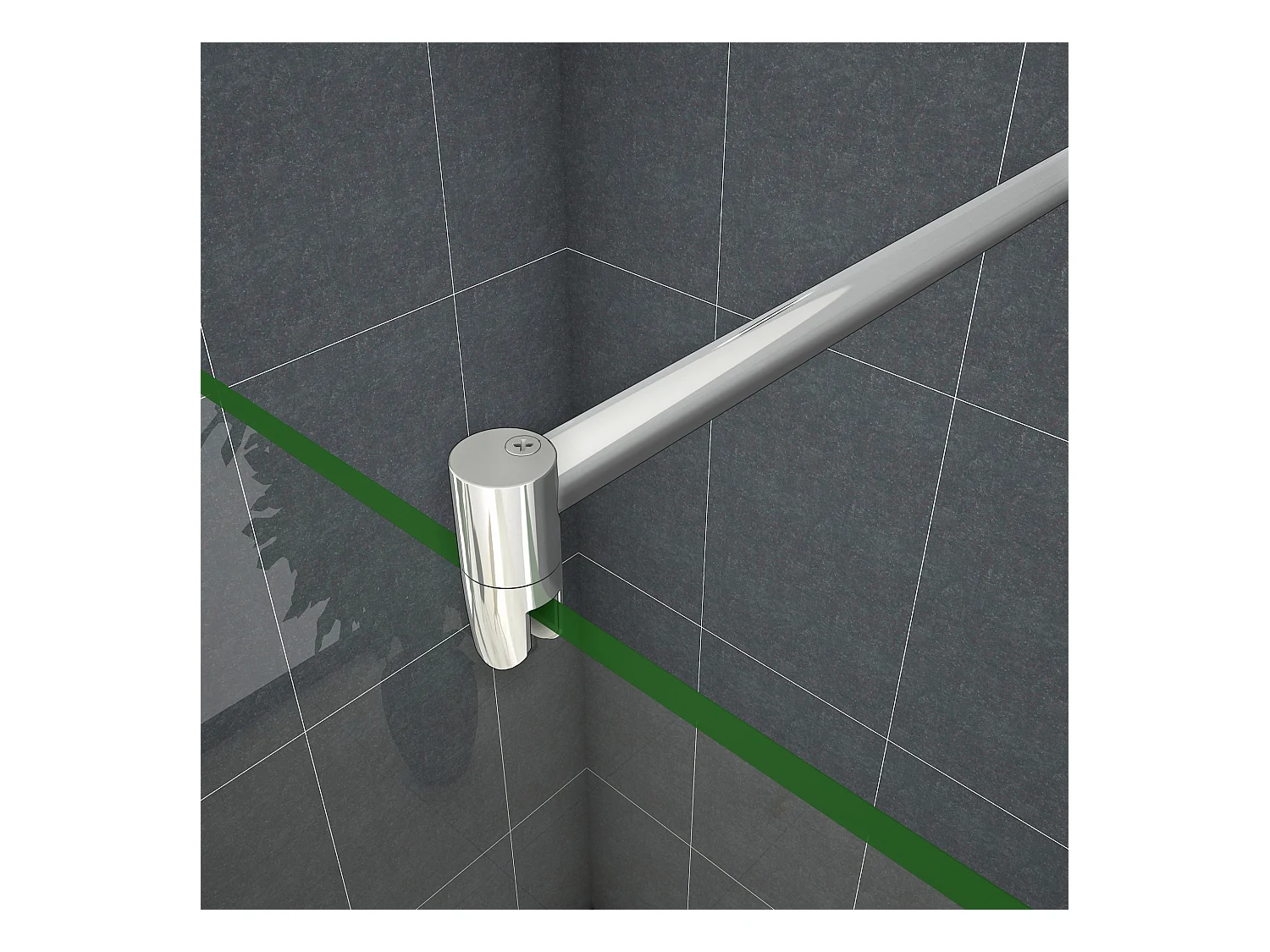 Inloopdouche-douchewand-walk in 8mm NANO EasyClean veiligheidsglas，80x200cm+70-120cm Stabilisatiestang,glanzend chroom profiel