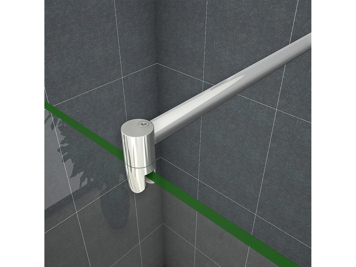 Inloopdouche-douchewand-walk in 8mm NANO EasyClean veiligheidsglas，80x200cm+70-120cm Stabilisatiestang,glanzend chroom profiel