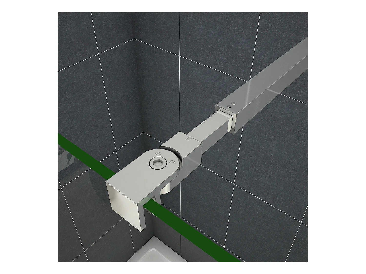 Inloopdouche-douchewand-walk in 8mm NANO EasyClean veiligheidsglas，70x200cm+73-120cm Stabilisatiestang,glanzend chroom profiel