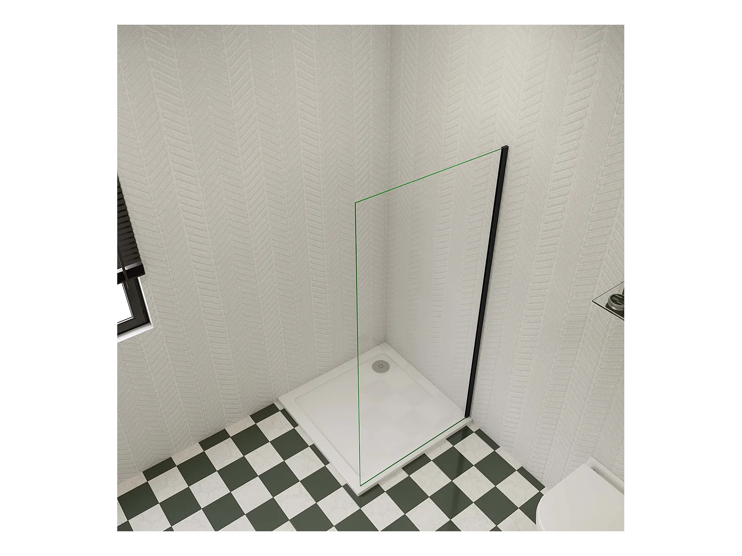 Douchewand Inloopdouche 72x185cm,6 mm helder EasyClean veiligheidsglas,mat zwart aluminium frame