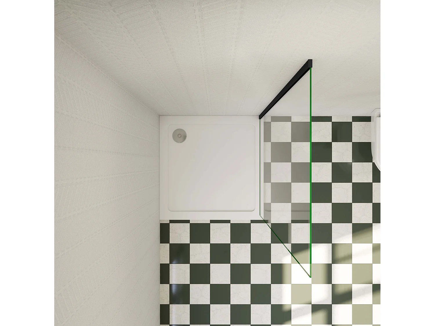 Douchewand Inloopdouche 72x185cm,6 mm helder EasyClean veiligheidsglas,mat zwart aluminium frame