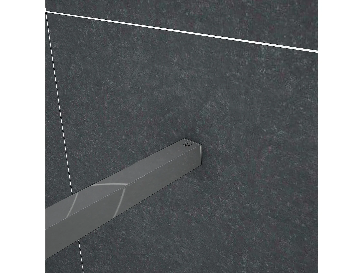 Inloopdouche-douchewand-walk in 8mm NANO EasyClean veiligheidsglas，85x200cm+F-vorm: 90 Stabilisatiestang,glanzend chroom profiel