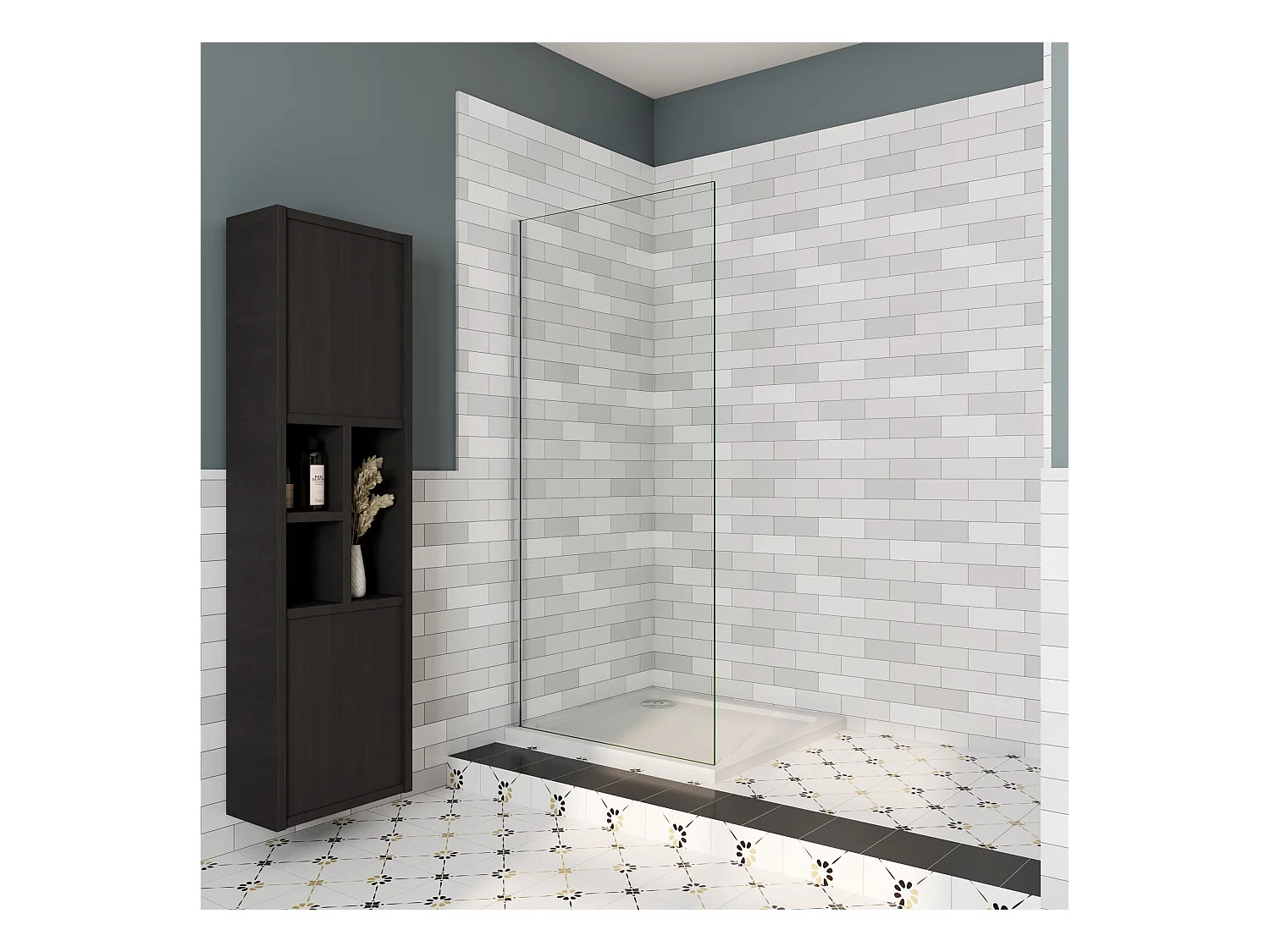 Douchewand Inloopdouche 66x195cm,6mm NANO EasyClean veiligheidsglas,glanzend chroom profiel