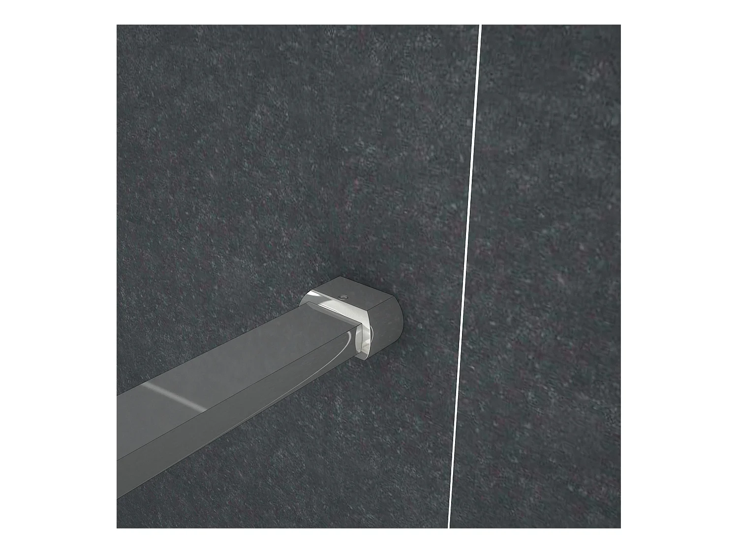 Inloopdouche-douchewand-walk in 8mm NANO EasyClean veiligheidsglas，30x200cm+N-vorm: 140 Stabilisatiestang,glanzend chroom profiel