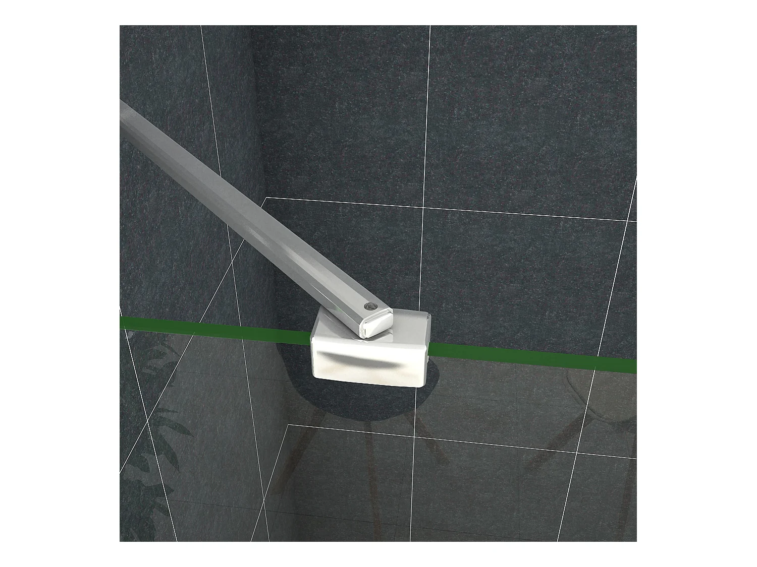 Inloopdouche-douchewand-walk in 8mm NANO EasyClean veiligheidsglas，60x200cm+50cm Stabilisatiestang,glanzend chroom profiel