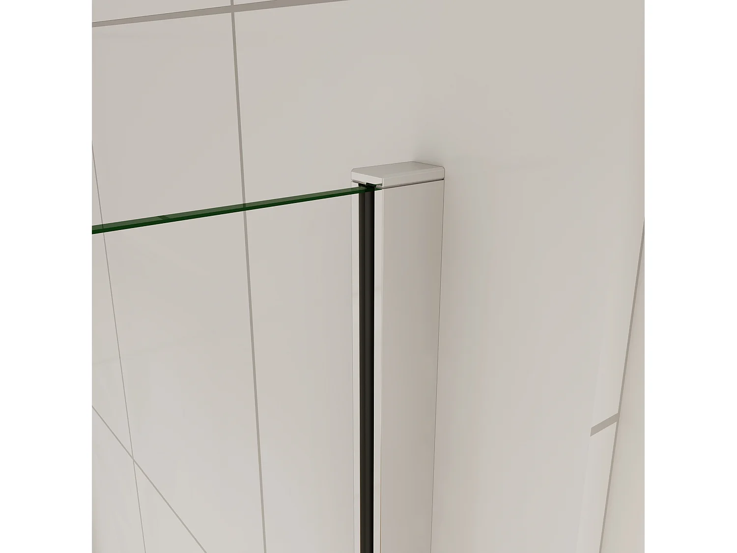 Inloopdouche-douchewand-walk in 50x200 cm, 10mm NANO EasyClean veiligheidsglas,glanzend chroom profiel