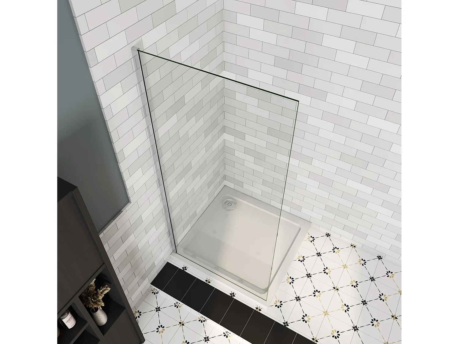 Douchewand Inloopdouche 72x195cm,6mm NANO EasyClean veiligheidsglas,glanzend chroom profiel