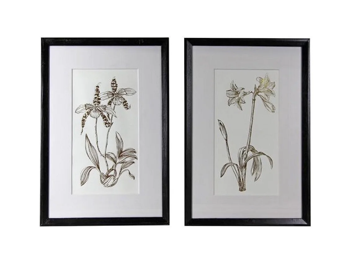 Tableau décoratif feuilles dorées (set de 2) Bois Or - Chic Interior's