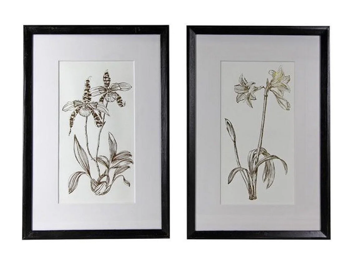 Tableau décoratif feuilles dorées (set de 2) Bois Or - Chic Interior's