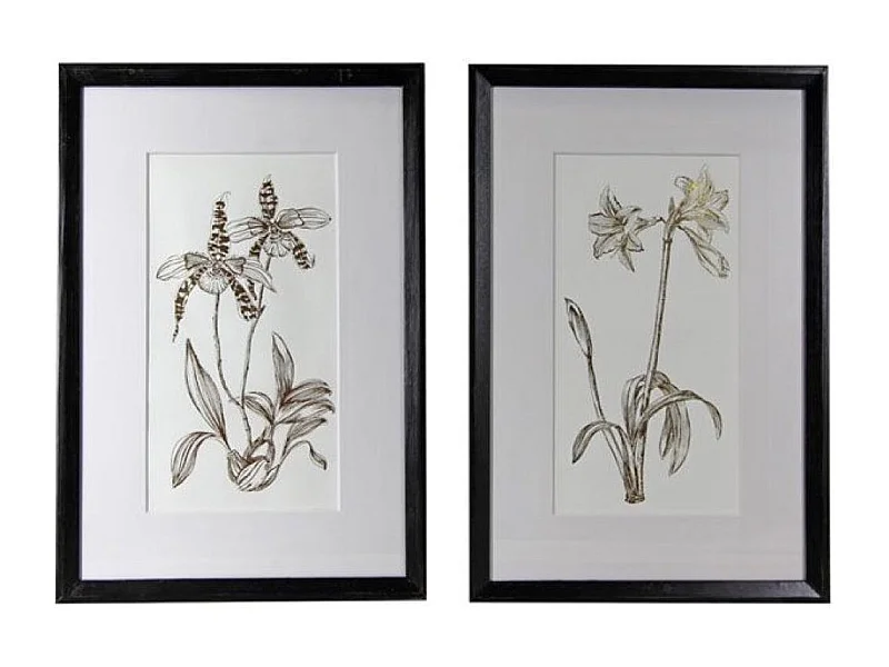 Tableau décoratif feuilles dorées (set de 2) Bois Or - Chic Interior's