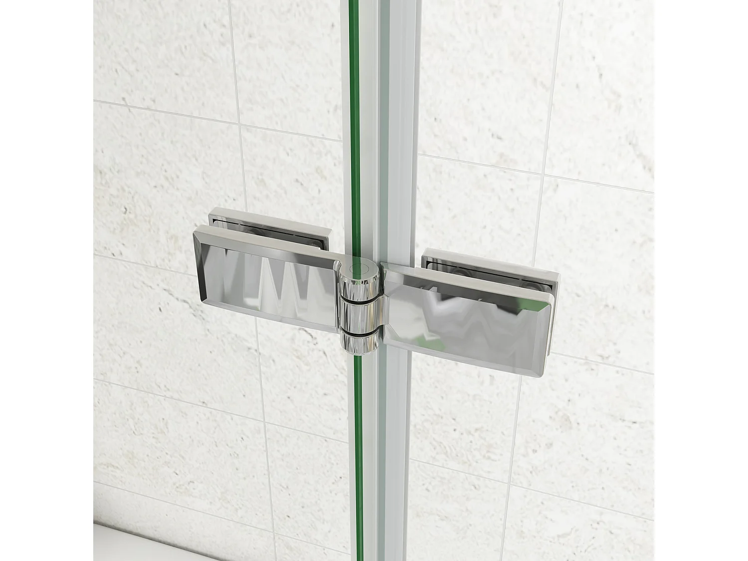 130x140cm Badscherm badwand 3 panelen vouwbaar,6mm NANO helder ESG-veiligheidsglas,profiel van glanzend chroom