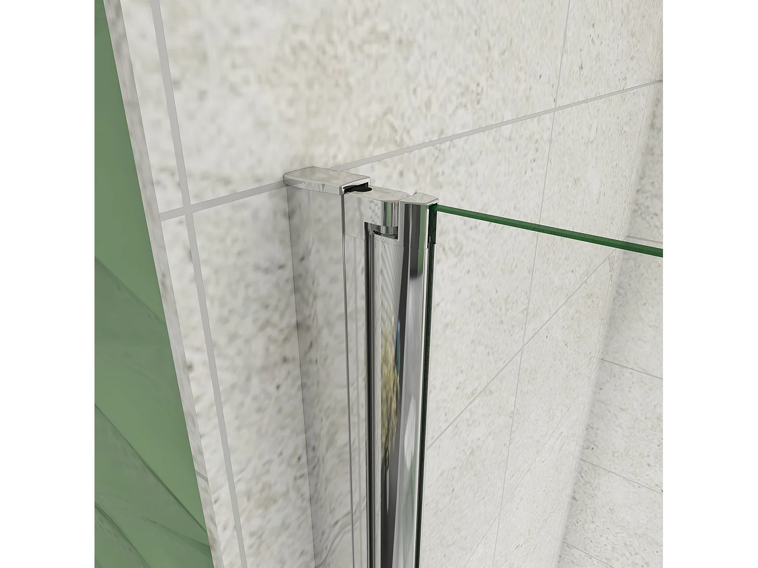 130x140cm Badscherm badwand 3 panelen vouwbaar,6mm NANO helder ESG-veiligheidsglas,profiel van glanzend chroom