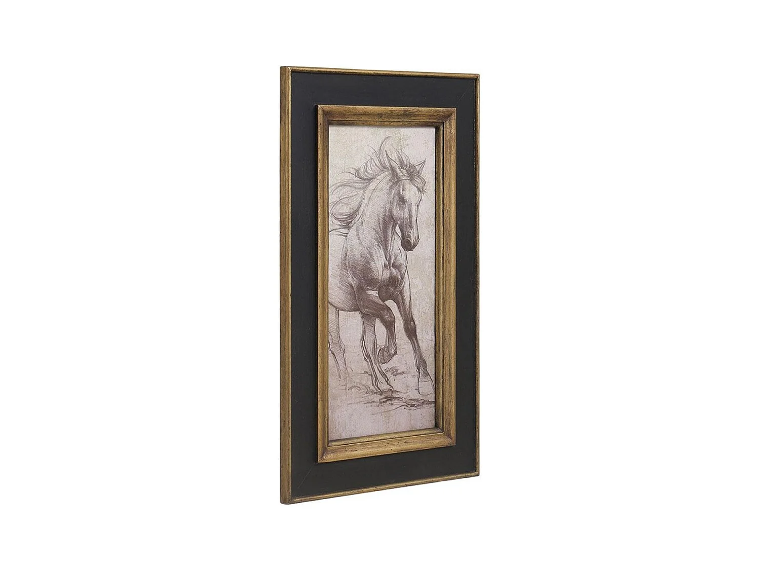 Tableau dessin cheval Bois Noir - Interior's