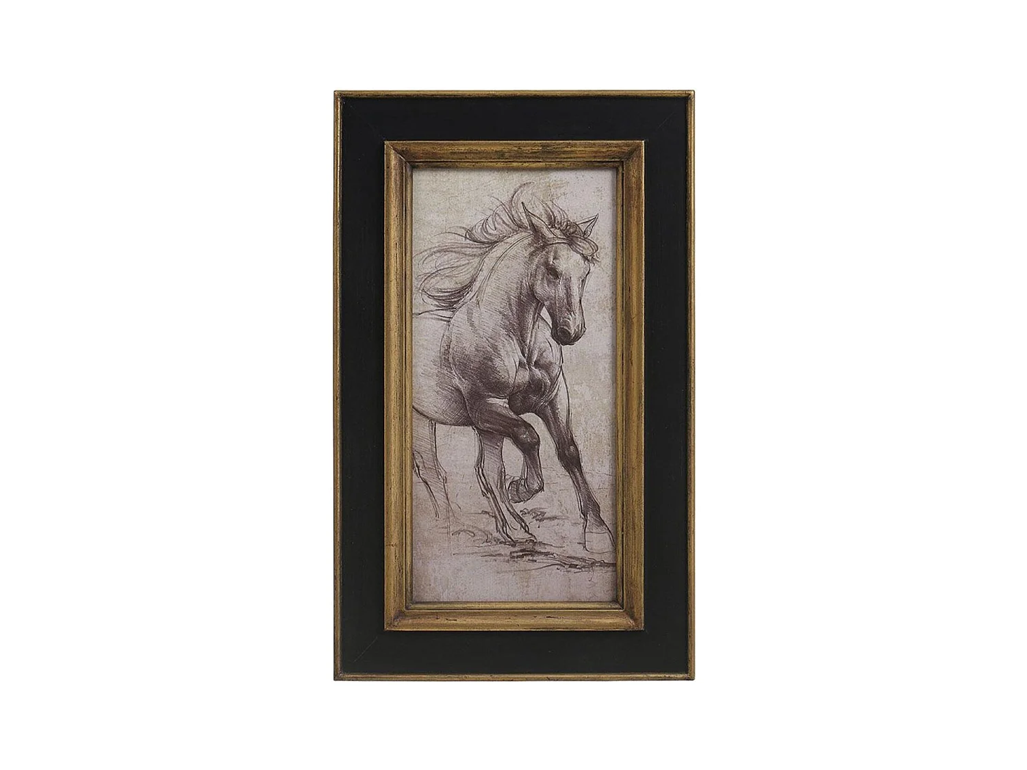 Tableau dessin cheval Bois Noir - Interior's