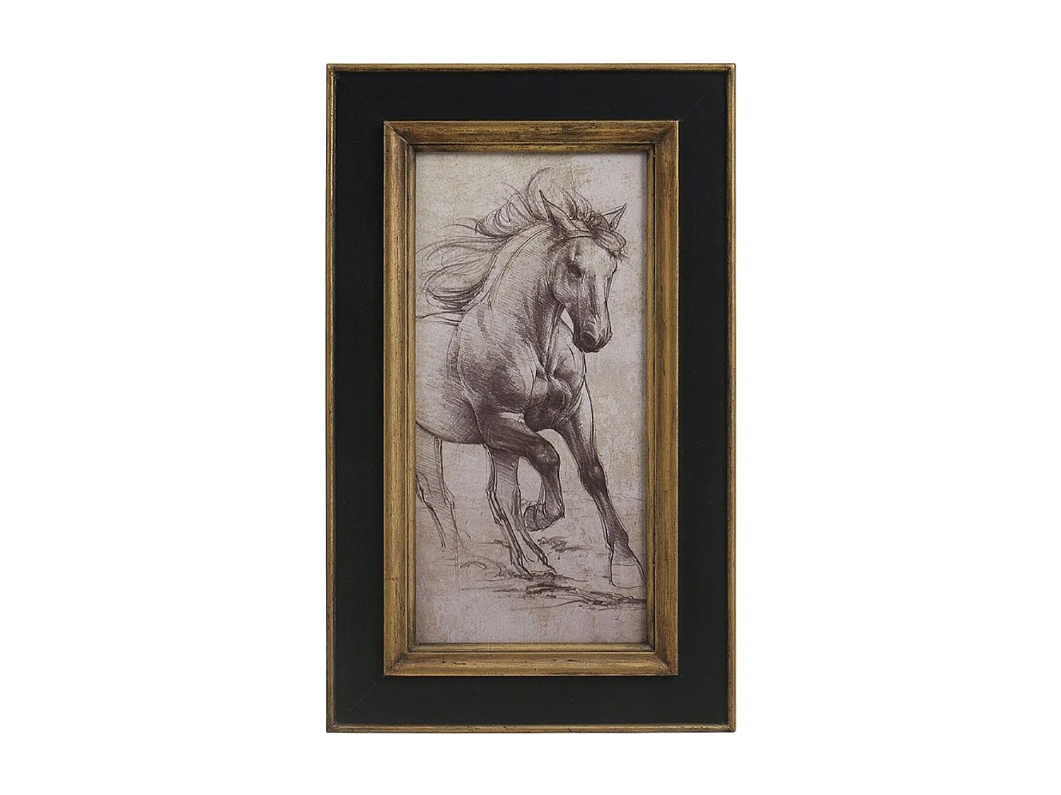 Tableau dessin cheval Bois Noir - Interior's