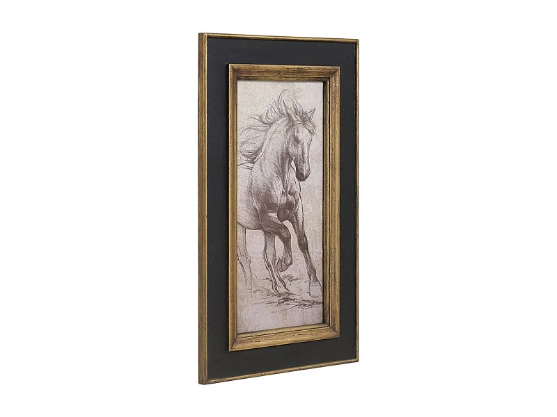 Tableau dessin cheval Bois Noir - Interior's