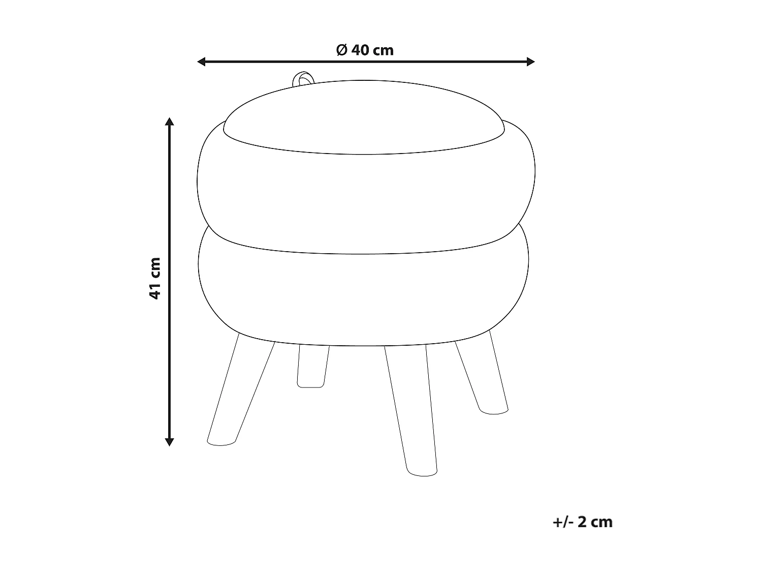 Pouf de rangement HAWLEY Tissu chenille Bleu