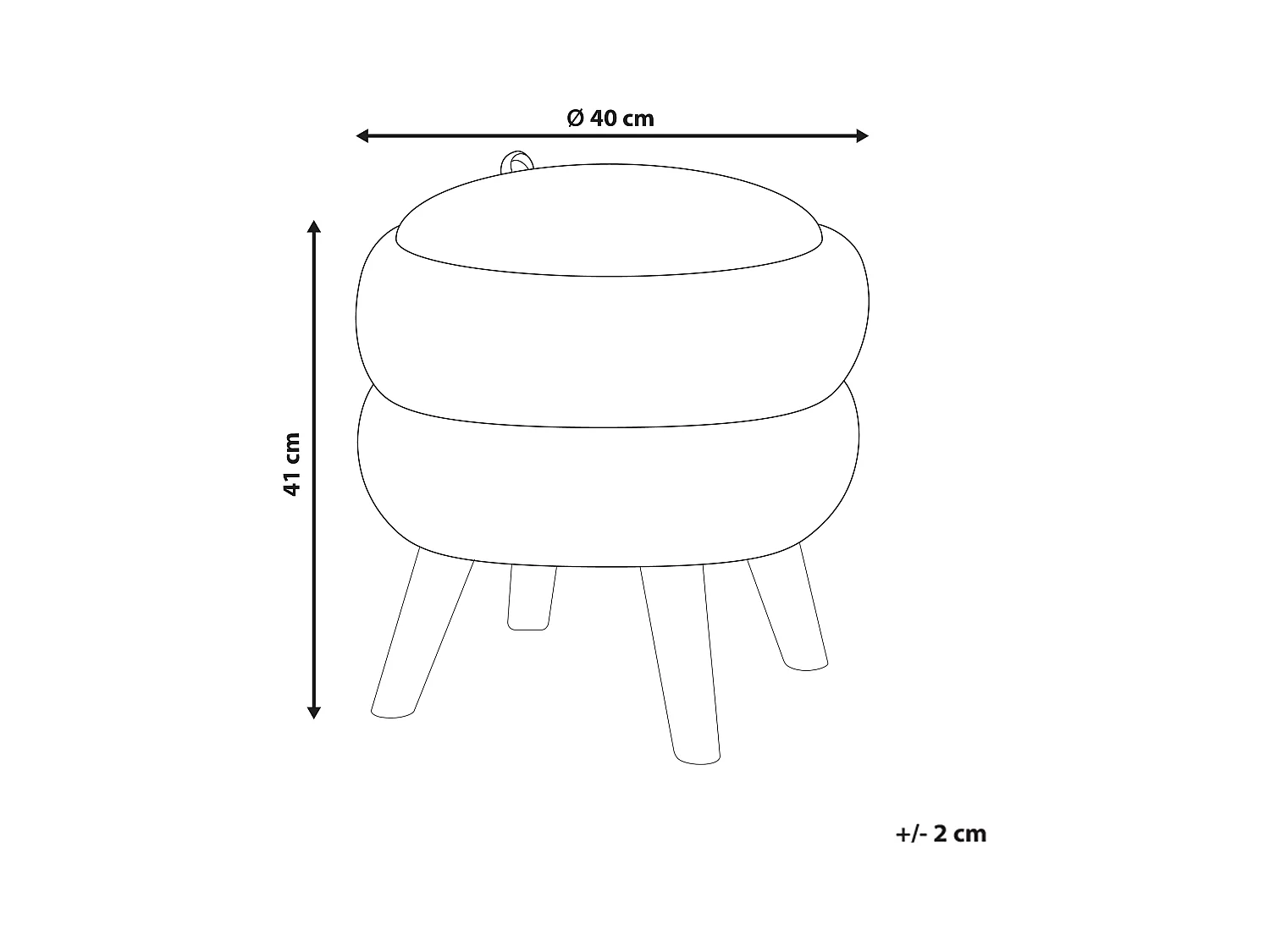 Pouf de rangement HAWLEY Tissu chenille Marron doré