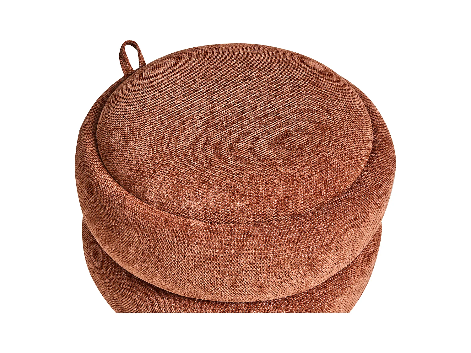 Pouf de rangement HAWLEY Tissu chenille Marron doré