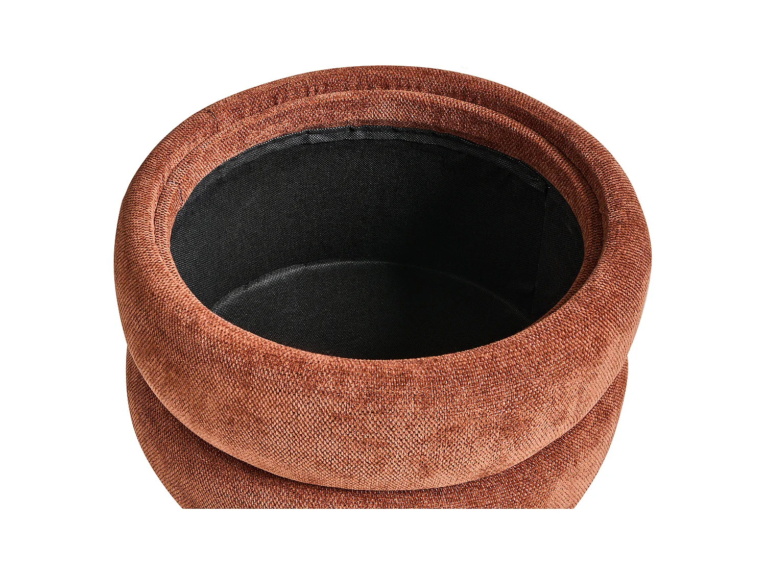 Pouf de rangement HAWLEY Tissu chenille Marron doré