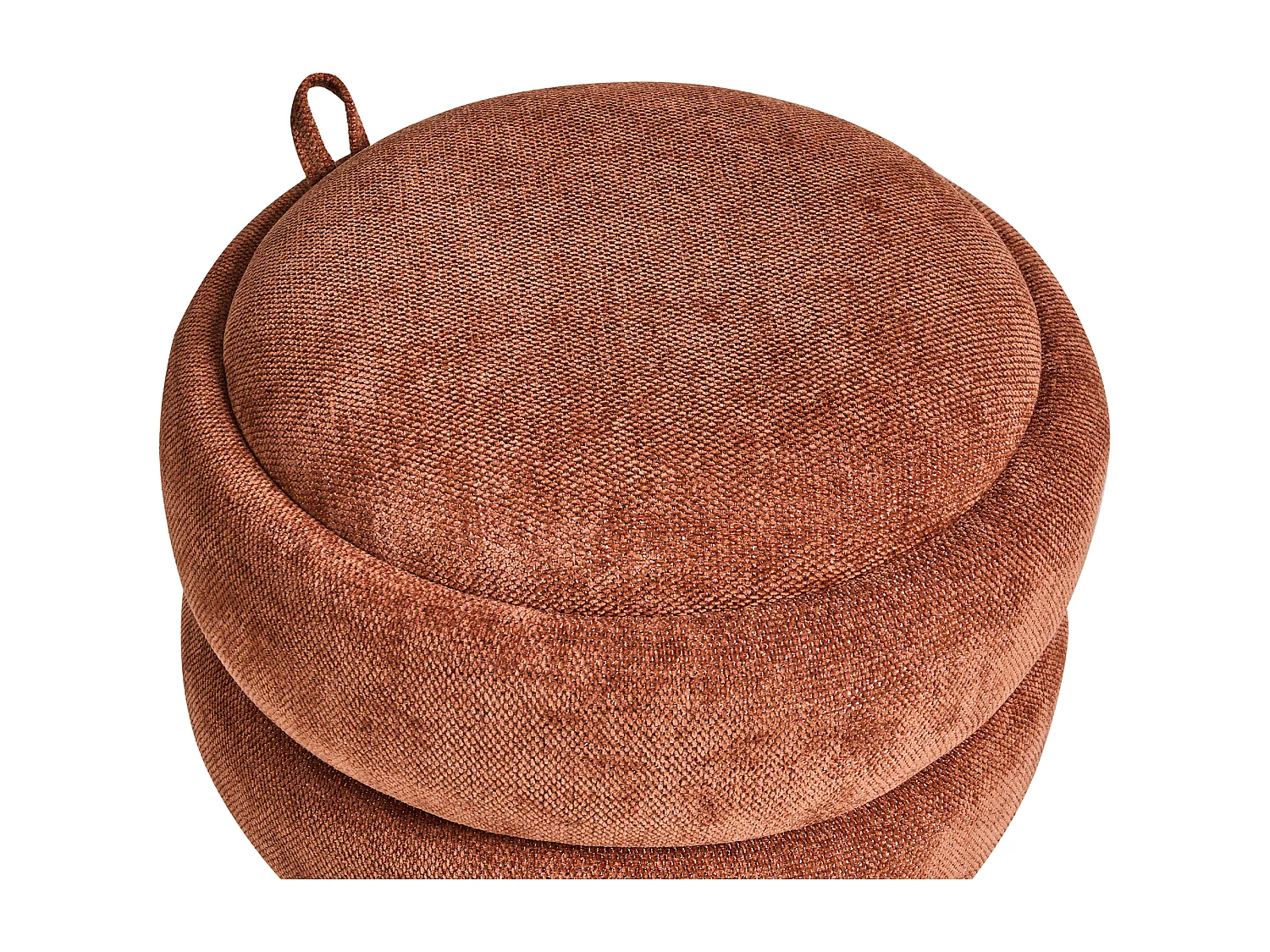 Pouf de rangement HAWLEY Tissu chenille Marron doré