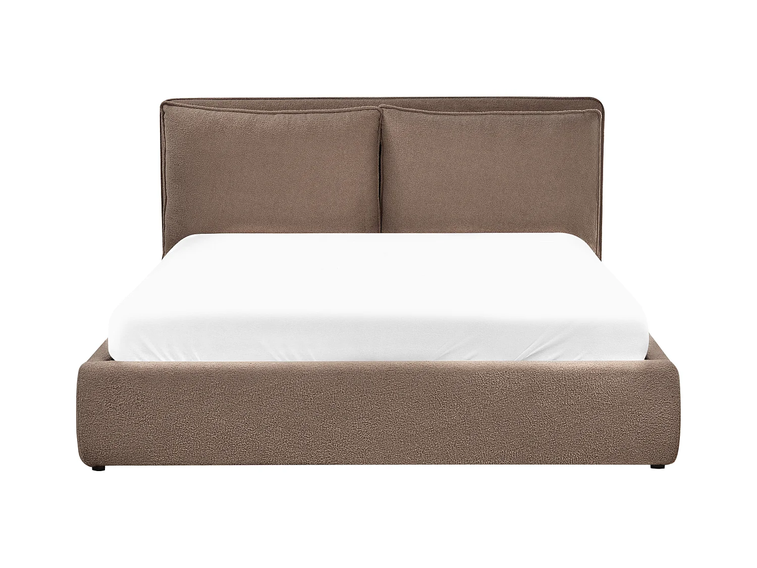 Lit ottoman Bouclé BAJONNA 160 x 200 cm Marron