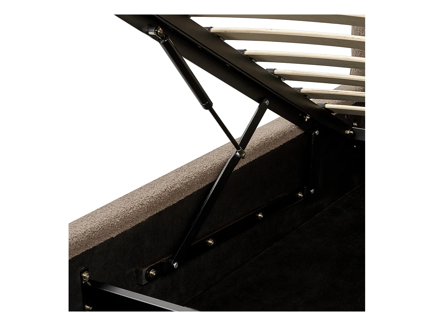 Lit ottoman Bouclé BAJONNA 160 x 200 cm Marron