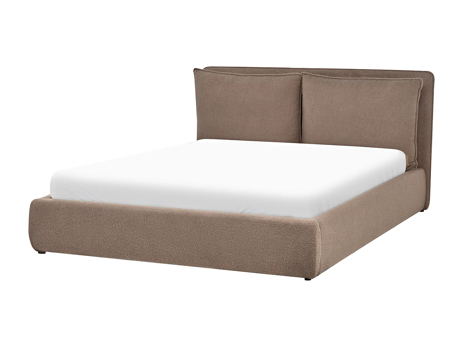 Letto contenitore Bouclé BAJONNA 160 x 200 cm Tortora