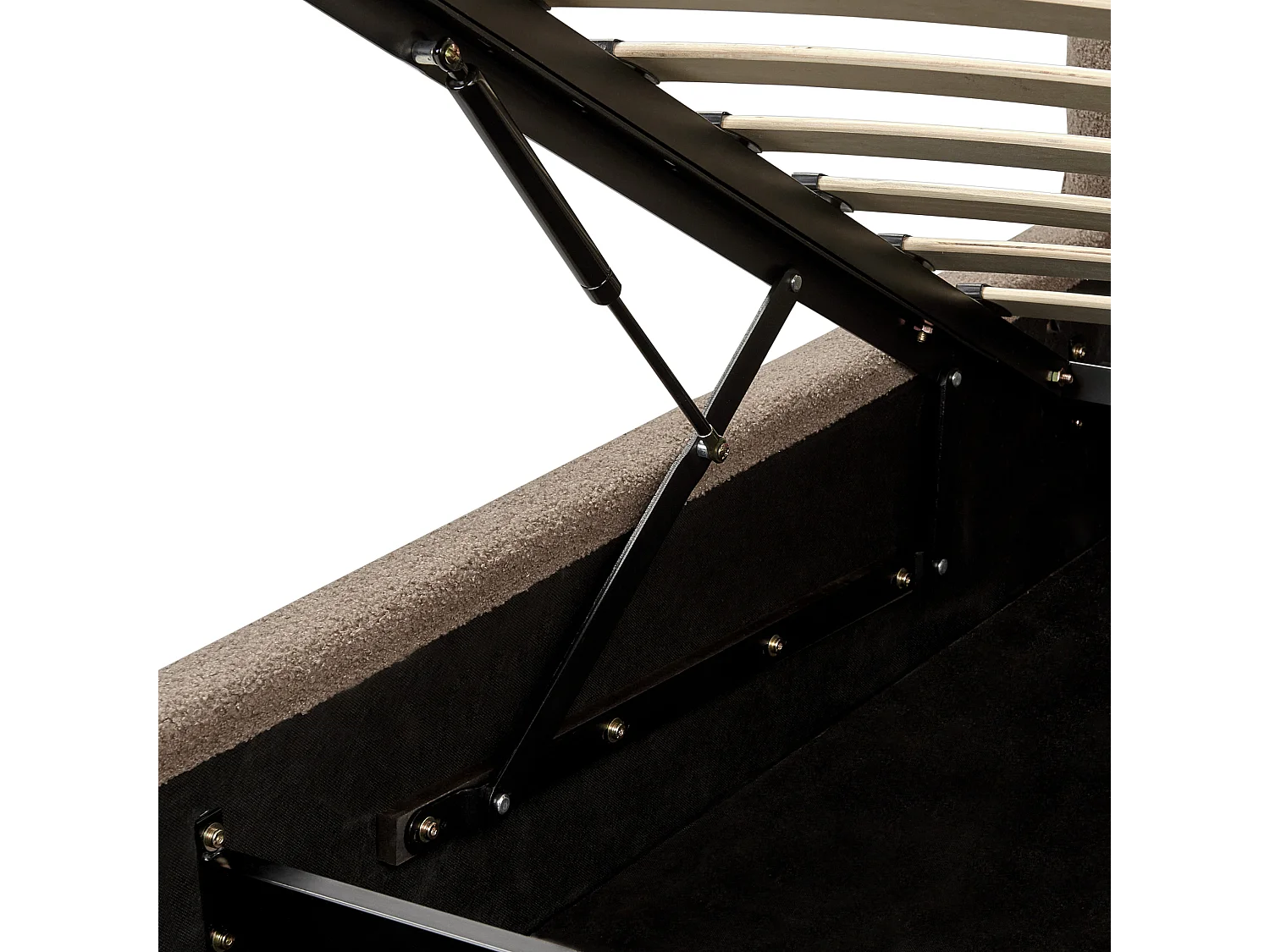 Letto contenitore Bouclé BAJONNA 160 x 200 cm Tortora