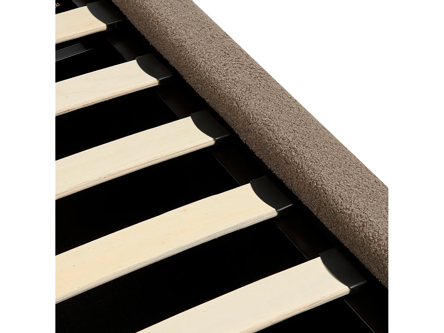 Letto contenitore Bouclé BAJONNA 160 x 200 cm Tortora