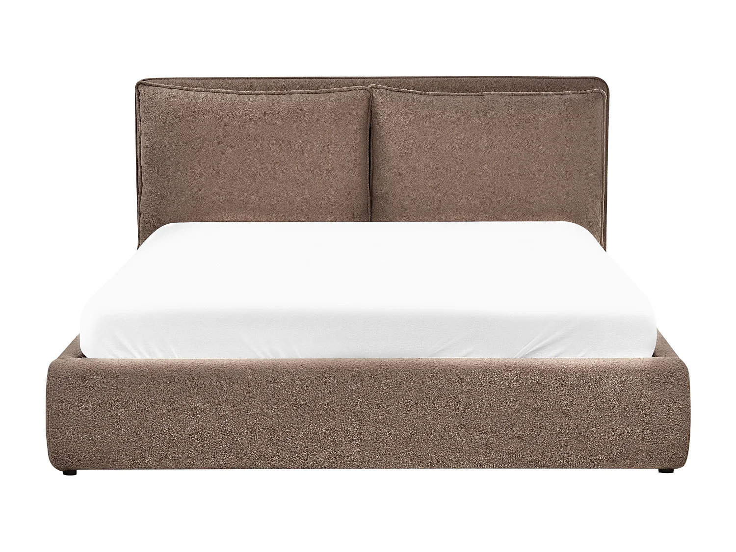 Bett mit Stauraum Bouclé BAJONNA 160 x 200 cm Taupe