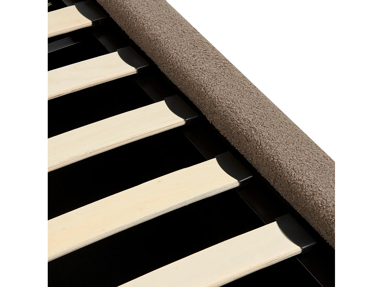 Lit ottoman Bouclé BAJONNA 160 x 200 cm Taupe