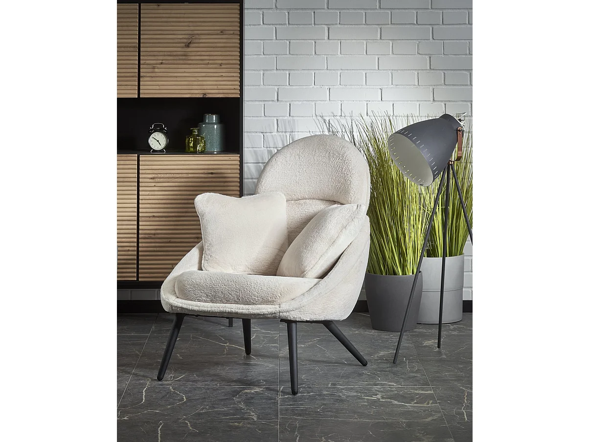 Poltrona Mary/rivestimento in tessuto/cuscino/Beige