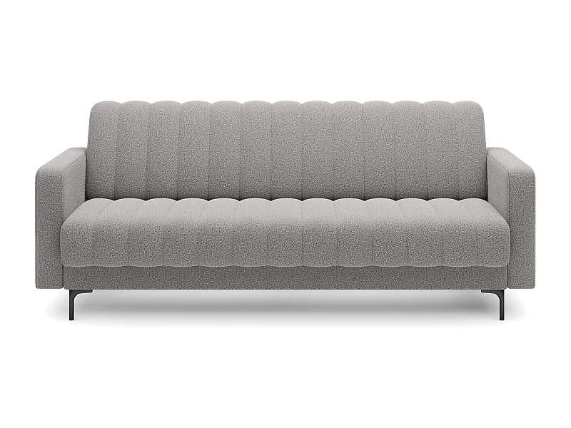 Canapé lit ROMY – Design moderne avec coffre de rangement intégré-Gris clair