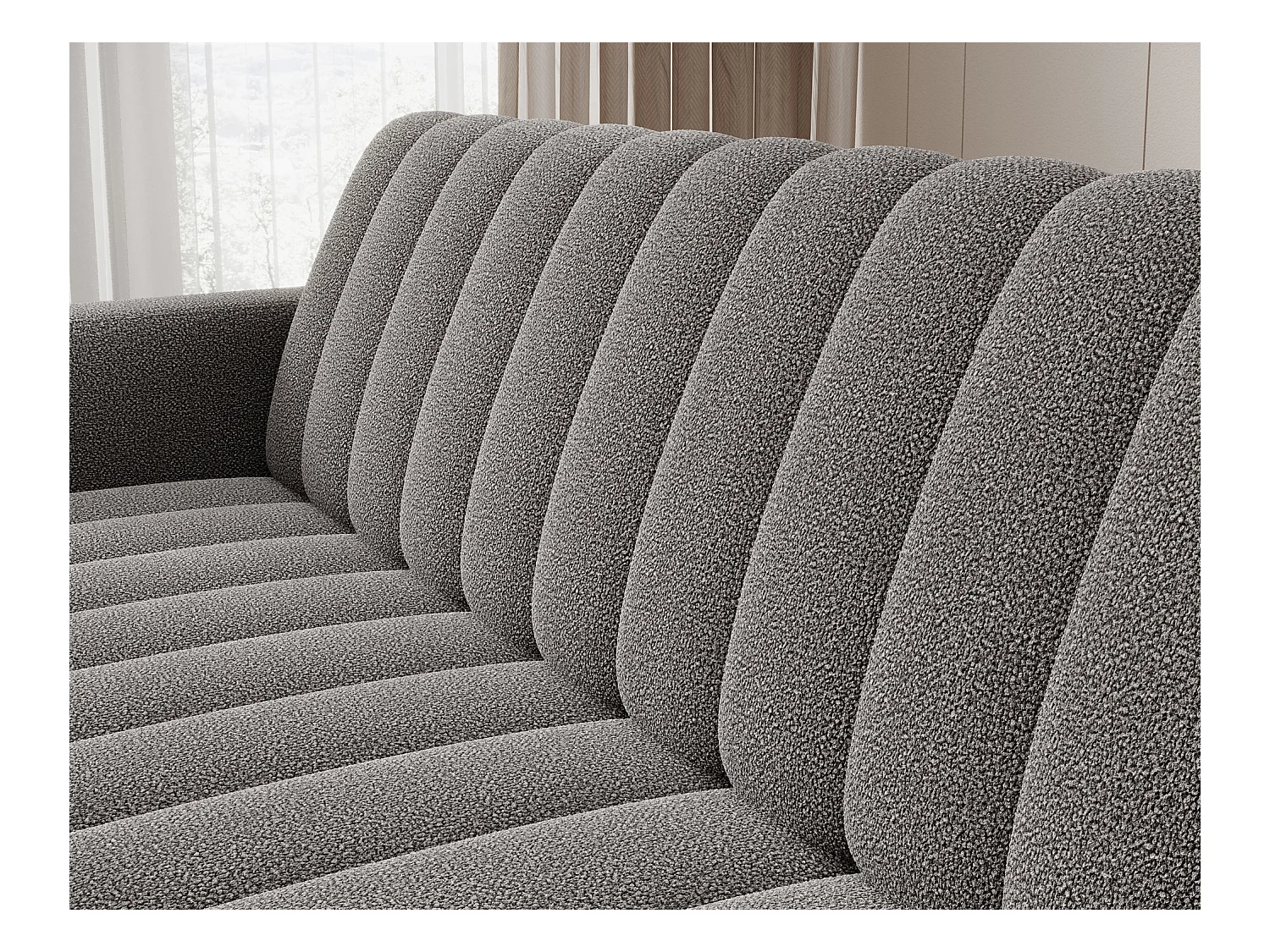 Canapé lit ROMY – Design moderne avec coffre de rangement intégré-Gris clair