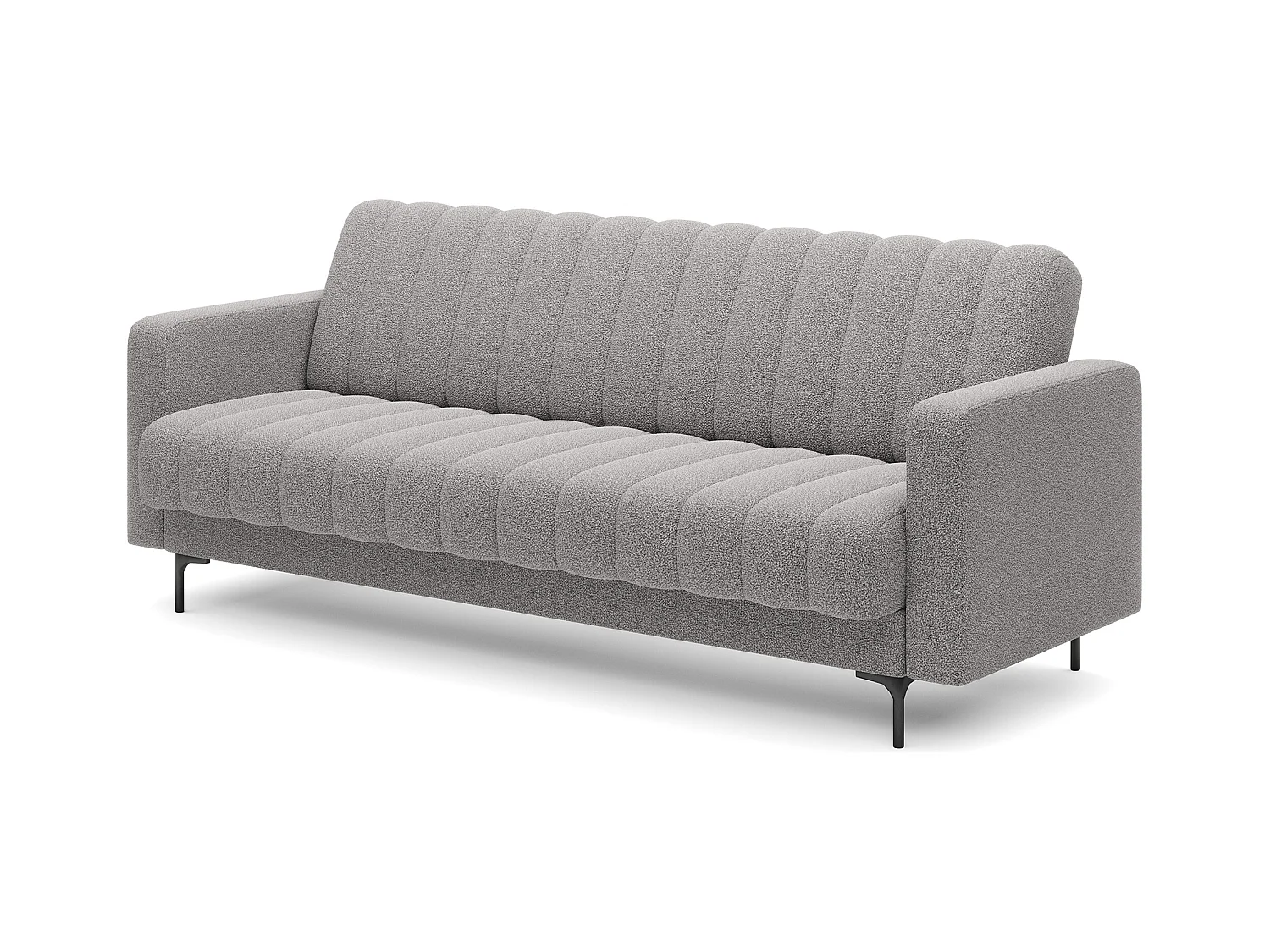 Canapé lit ROMY – Design moderne avec coffre de rangement intégré-Gris clair