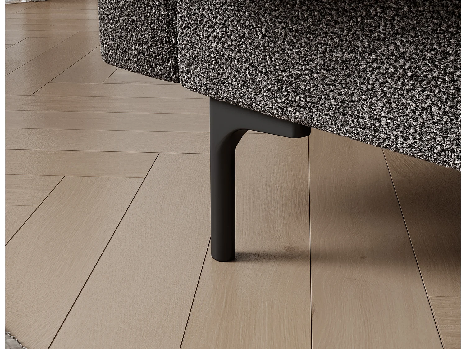 Canapé lit ROMY – Design moderne avec coffre de rangement intégré-Gris clair