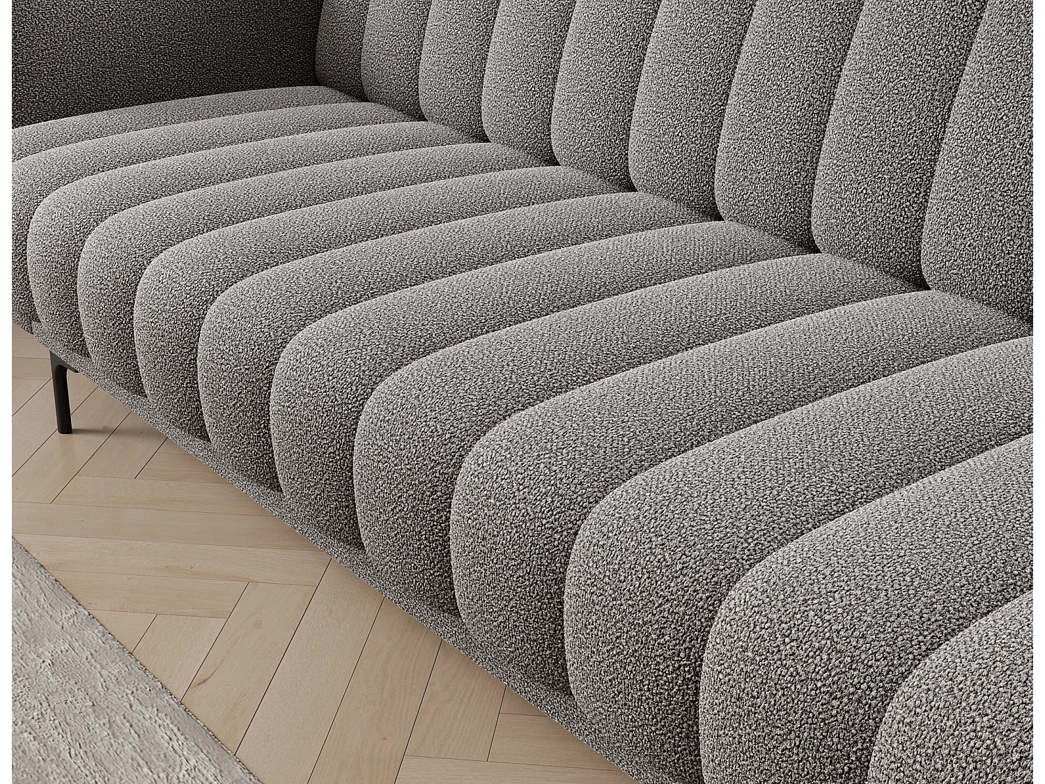 Canapé lit ROMY – Design moderne avec coffre de rangement intégré-Gris clair