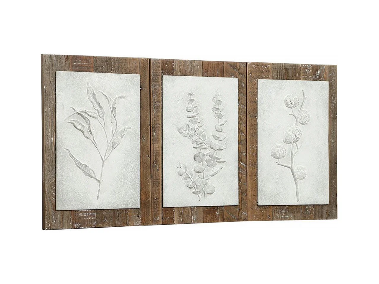 Triptyque de panneaux floraux Bois Multicolore - Country Interior's