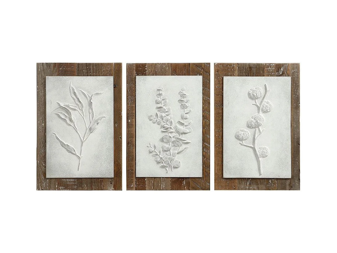 Triptyque de panneaux floraux Bois Multicolore - Country Interior's