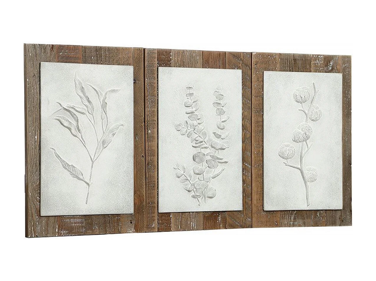 Triptyque de panneaux floraux Bois Multicolore - Country Interior's