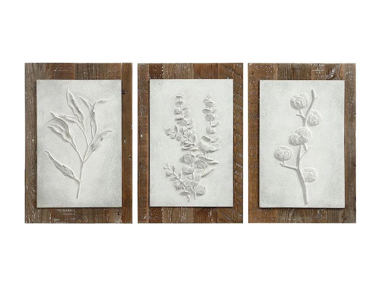 Triptyque de panneaux floraux Bois Multicolore - Country Interior's