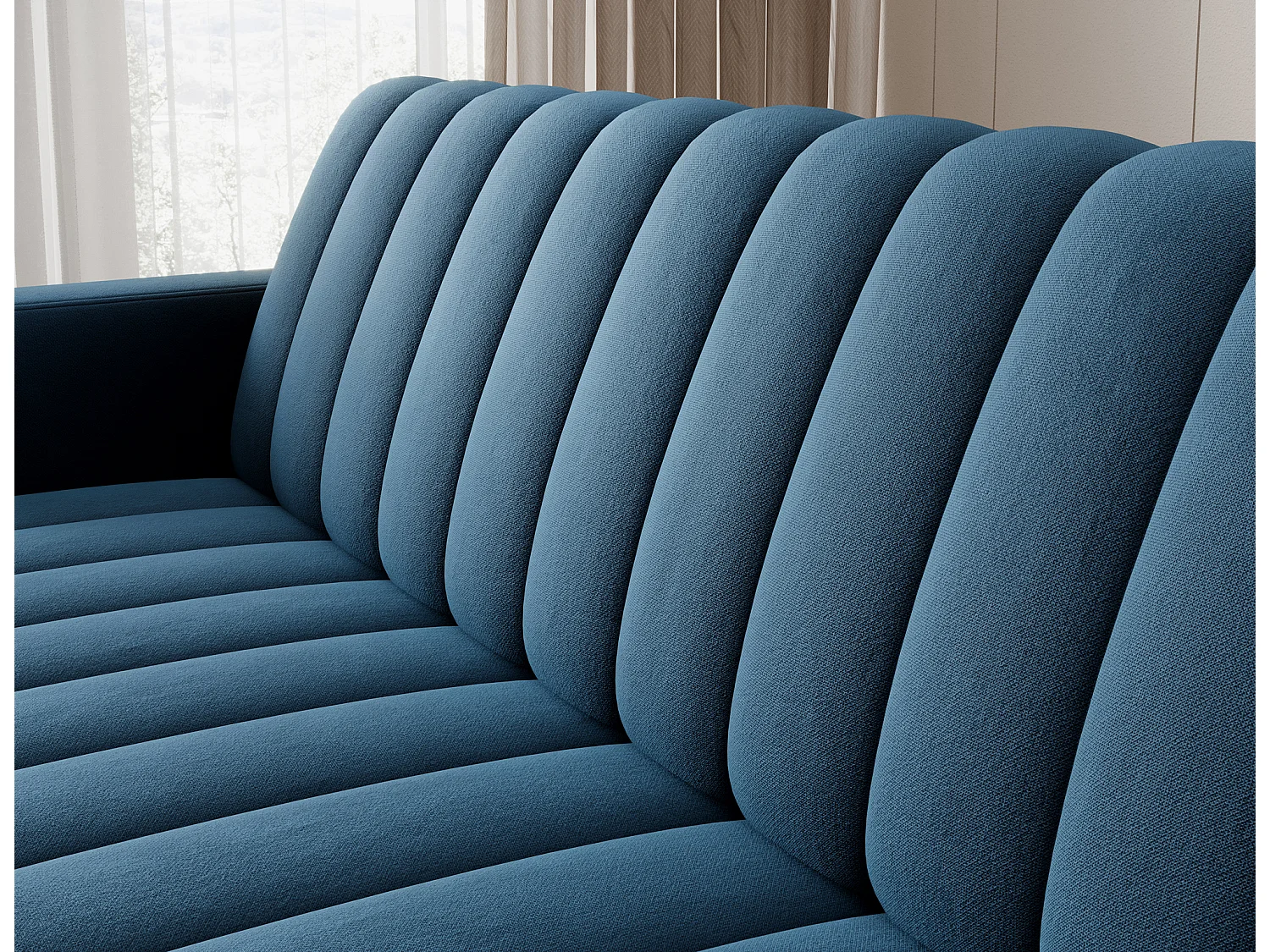 Canapé lit ROMY – Design moderne avec coffre de rangement intégré-Bleu