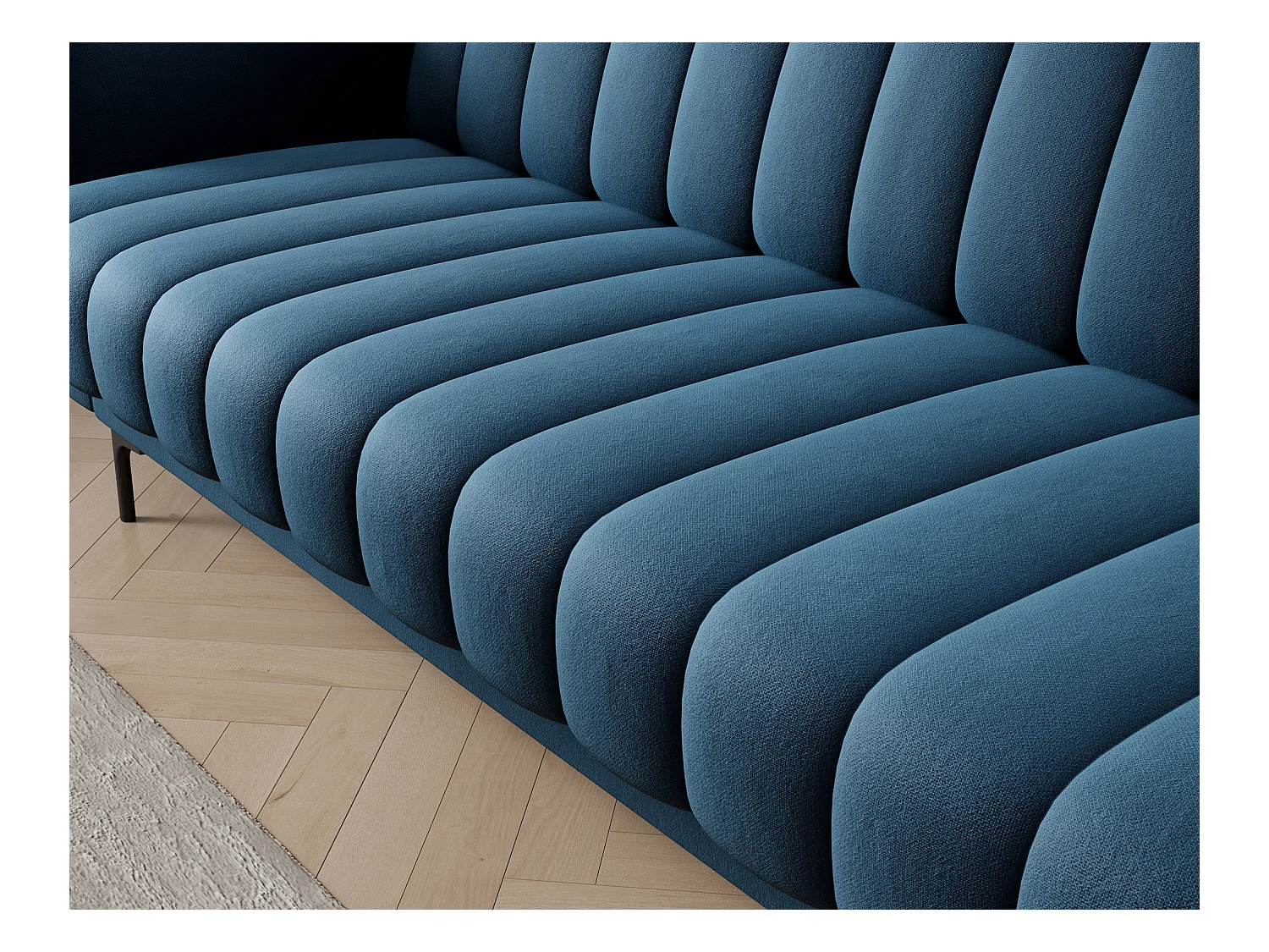 Canapé lit ROMY – Design moderne avec coffre de rangement intégré-Bleu