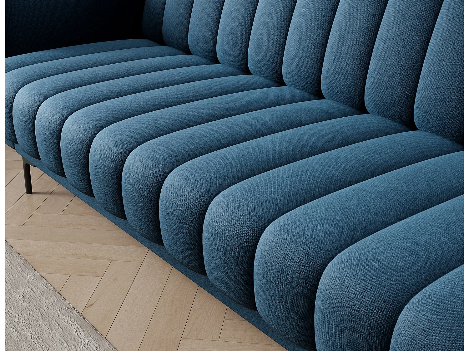 Canapé lit ROMY – Design moderne avec coffre de rangement intégré-Bleu