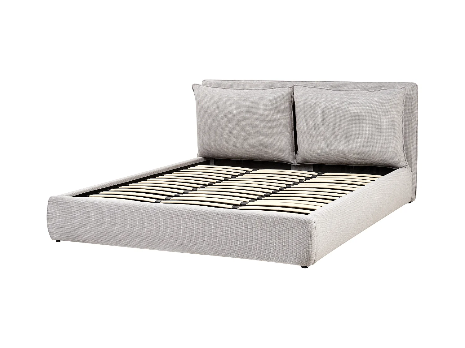 Lit ottoman Tissu BAJONNA 180 x 200 cm Gris clair