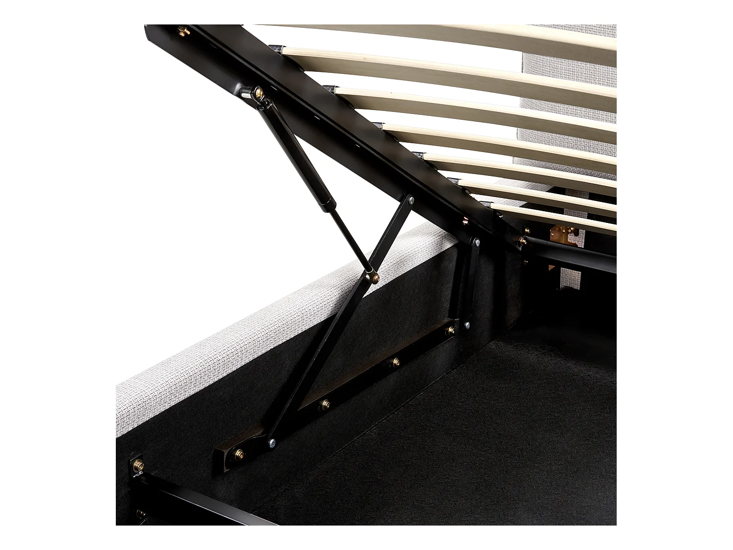 Lit ottoman Tissu BAJONNA 180 x 200 cm Gris clair