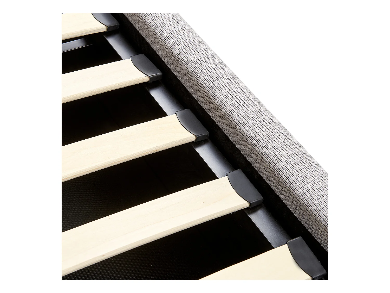 Lit ottoman Tissu BAJONNA 180 x 200 cm Gris clair