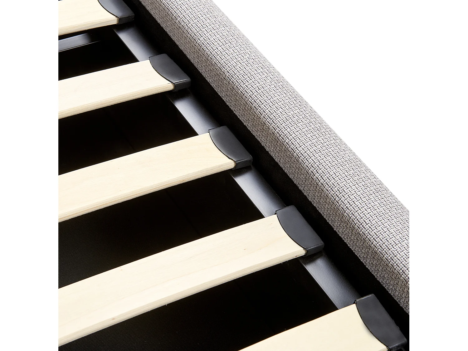 Letto contenitore Tessuto BAJONNA 180 x 200 cm Grigio chiaro